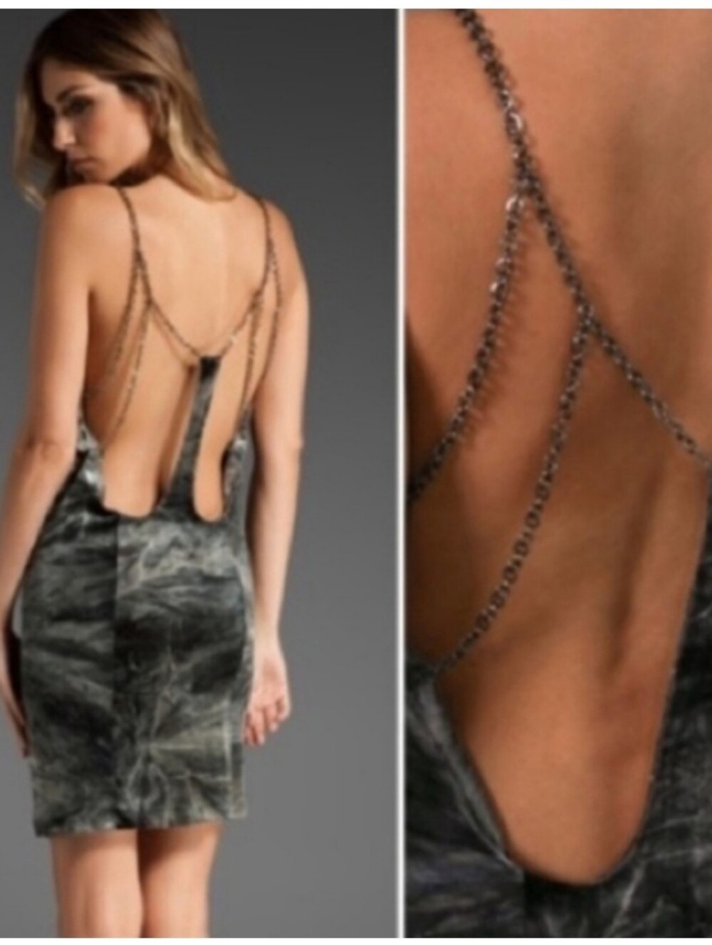 Nightcap Revolve Iconic Velvet Chain Link Open Back Mini Dress Size 1 Xs/S